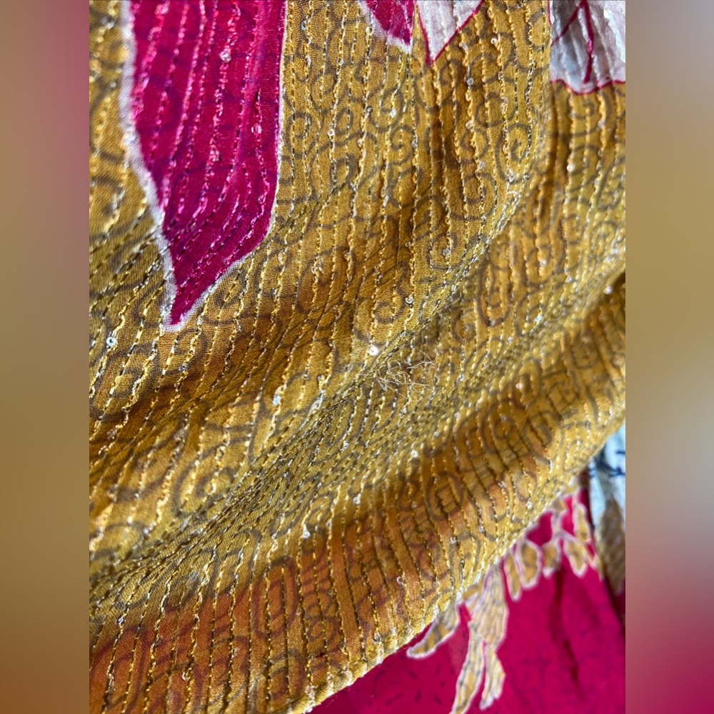 Anthropologie x Bhanuni by Jyoti Tiered Mixed Print Embellished Maxi Dress - Picture 11 of 11